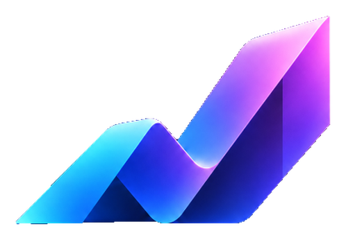 Slope: a glowing ribbon that dips once, then rises to a high edge